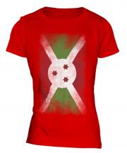 Burundi Faded Flag Ladies T-Shirt
