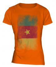 Cameroon Faded Flag Ladies T-Shirt