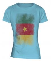 Cameroon Faded Flag Ladies T-Shirt