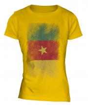 Cameroon Faded Flag Ladies T-Shirt
