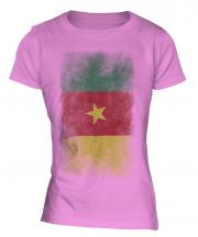 Cameroon Faded Flag Ladies T-Shirt
