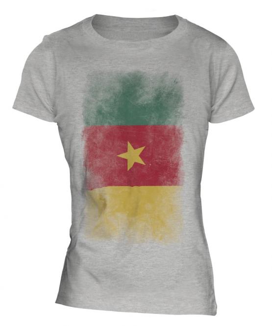 Cameroon Faded Flag Ladies T-Shirt