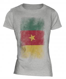 Cameroon Faded Flag Ladies T-Shirt