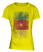 Cameroon Faded Flag Ladies T-Shirt