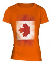 Canada Faded Flag Ladies T-Shirt