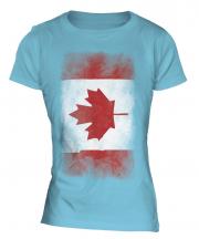 Canada Faded Flag Ladies T-Shirt