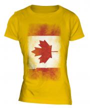 Canada Faded Flag Ladies T-Shirt