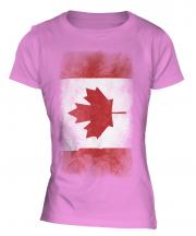 Canada Faded Flag Ladies T-Shirt