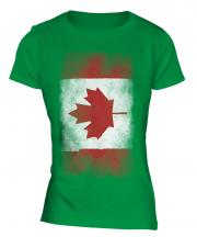 Canada Faded Flag Ladies T-Shirt