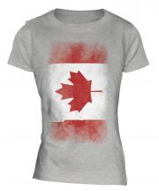 Canada Faded Flag Ladies T-Shirt