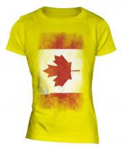 Canada Faded Flag Ladies T-Shirt
