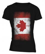 Canada Faded Flag Ladies T-Shirt