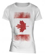 Canada Faded Flag Ladies T-Shirt