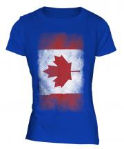 Canada Faded Flag Ladies T-Shirt