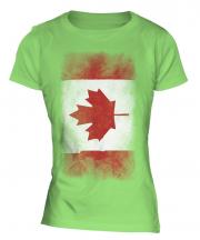 Canada Faded Flag Ladies T-Shirt
