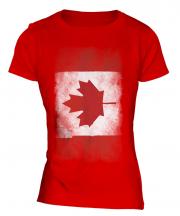 Canada Faded Flag Ladies T-Shirt