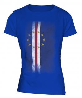Cape Verde Faded Flag Ladies T-Shirt