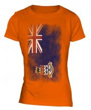 Cayman Islands Faded Flag Ladies T-Shirt