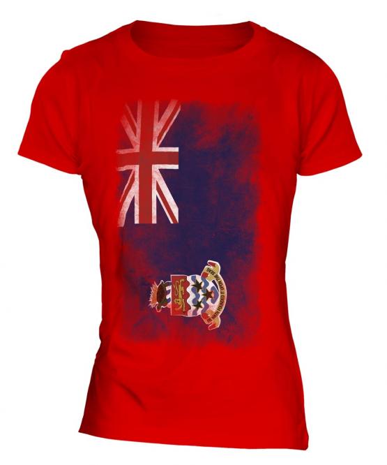 Cayman Islands Faded Flag Ladies T-Shirt