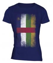 Central African Republic Faded Flag Ladies T-Shirt