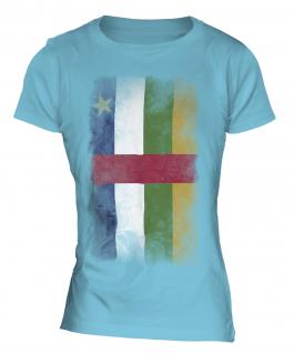Central African Republic Faded Flag Ladies T-Shirt