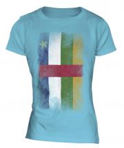 Central African Republic Faded Flag Ladies T-Shirt