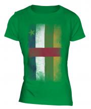 Central African Republic Faded Flag Ladies T-Shirt