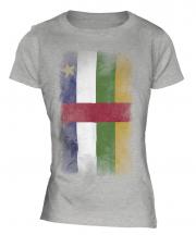 Central African Republic Faded Flag Ladies T-Shirt