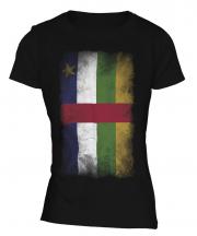 Central African Republic Faded Flag Ladies T-Shirt