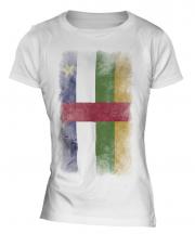 Central African Republic Faded Flag Ladies T-Shirt