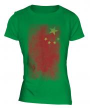 China Faded Flag Ladies T-Shirt