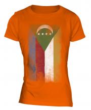 Comoros Faded Flag Ladies T-Shirt