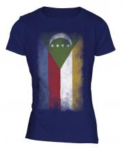 Comoros Faded Flag Ladies T-Shirt