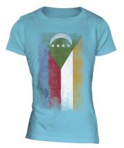 Comoros Faded Flag Ladies T-Shirt