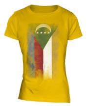 Comoros Faded Flag Ladies T-Shirt