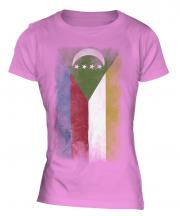 Comoros Faded Flag Ladies T-Shirt