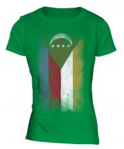 Comoros Faded Flag Ladies T-Shirt