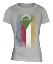 Comoros Faded Flag Ladies T-Shirt