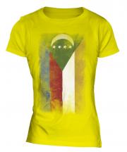 Comoros Faded Flag Ladies T-Shirt