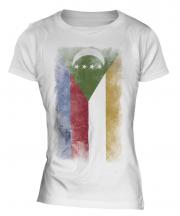 Comoros Faded Flag Ladies T-Shirt