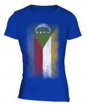 Comoros Faded Flag Ladies T-Shirt