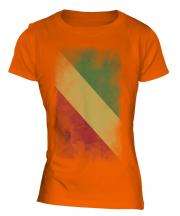 Congo Faded Flag Ladies T-Shirt
