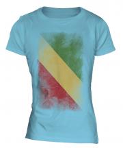 Congo Faded Flag Ladies T-Shirt