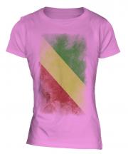 Congo Faded Flag Ladies T-Shirt