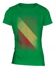 Congo Faded Flag Ladies T-Shirt