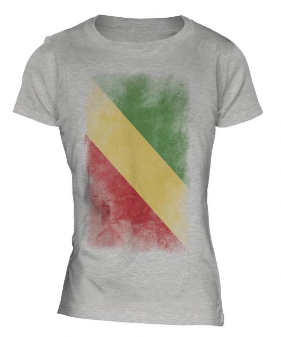Congo Faded Flag Ladies T-Shirt
