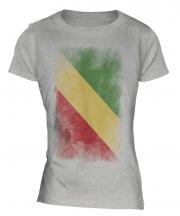 Congo Faded Flag Ladies T-Shirt