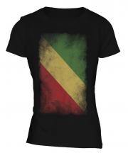 Congo Faded Flag Ladies T-Shirt