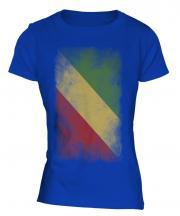 Congo Faded Flag Ladies T-Shirt