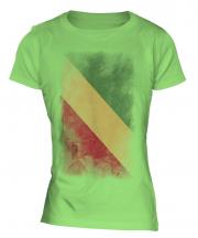 Congo Faded Flag Ladies T-Shirt